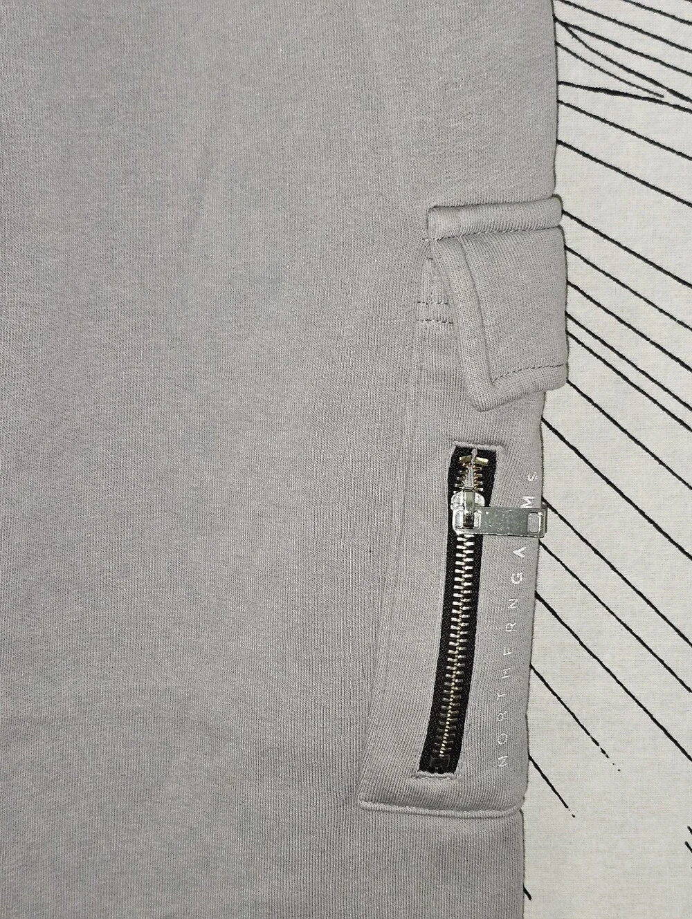 Northern Garms Men's Light Gray Cotton Cargo Sweat Jogger Pants Medium